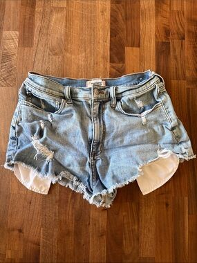 PINK Victoria's Secret Light Blue Distressed Denim Cutoff Shorts